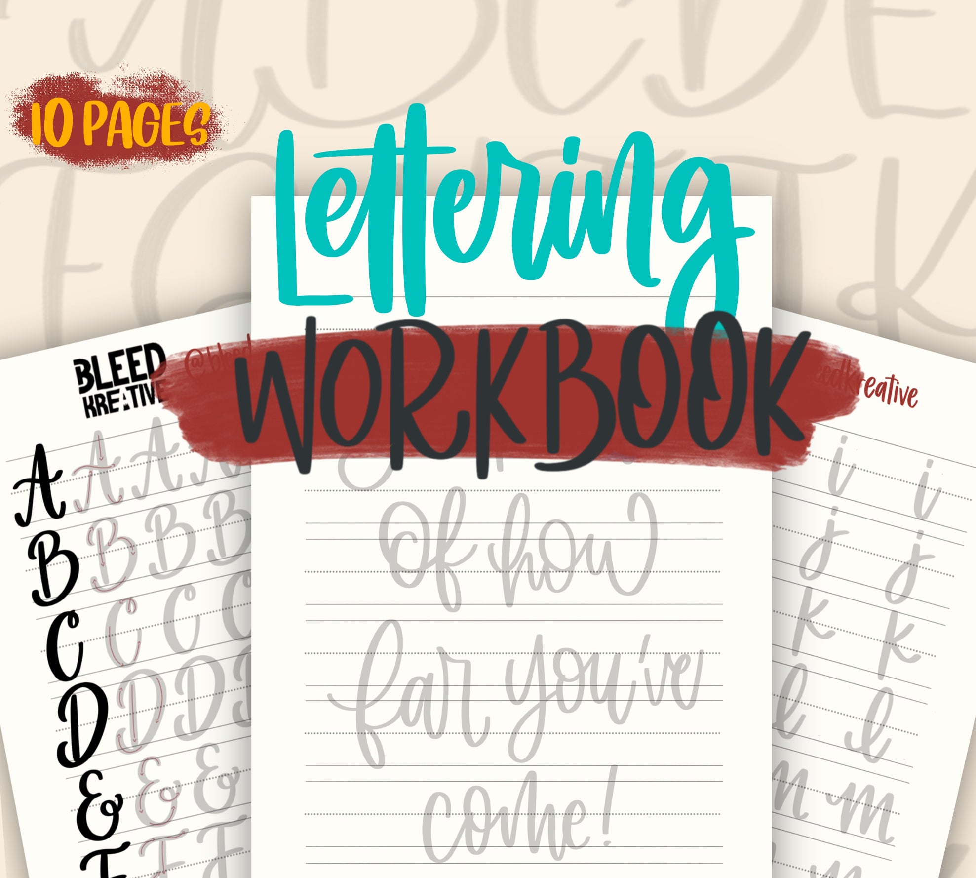 Calligraphy Lettering WorkBook – Bleed Kreative